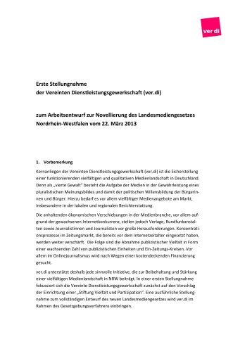 Stellungnahme vom 24. April 2013 - Fachbereich Medien, Kunst und ...