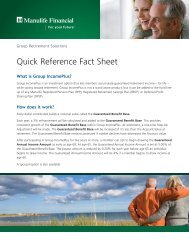Quick Reference Fact Sheet - Repsource - Manulife Financial