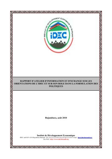 Cadre des rÃ©sultat IDEC Burundi - Idecburundi.org