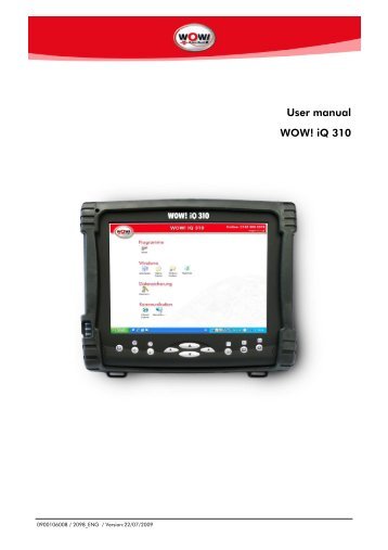 User manual WOW! iQ 310 - WOW! WÃƒÂ¼rth Online World GmbH