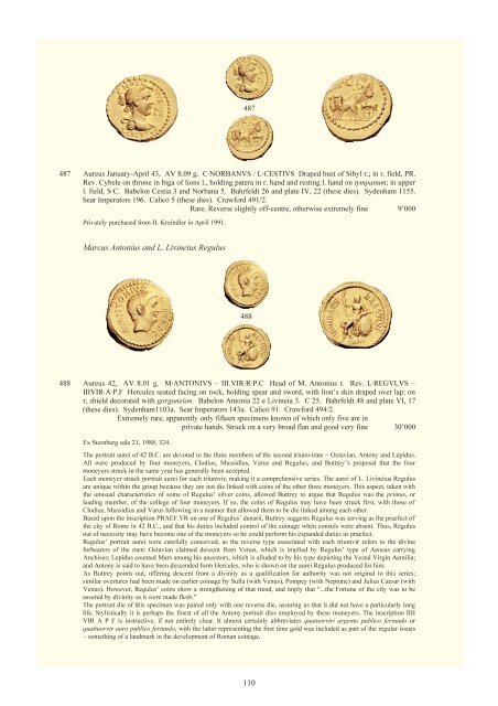 The RBW collection of Roman Republican coins part II