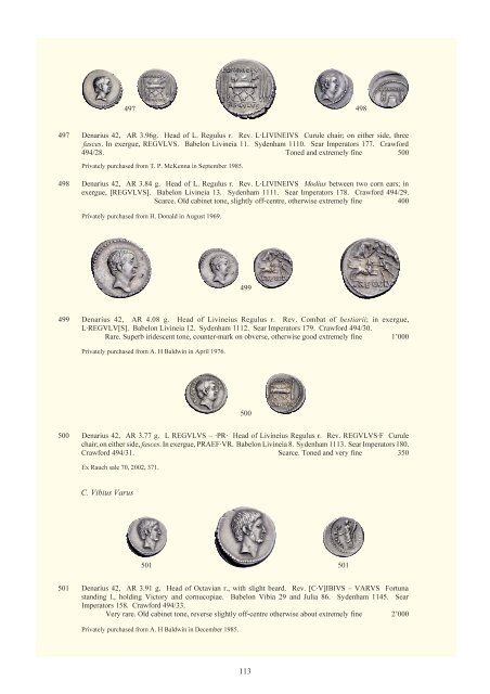 The RBW collection of Roman Republican coins part II