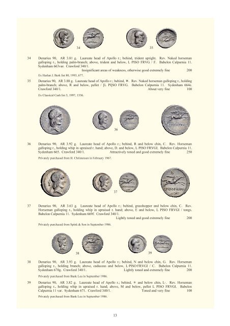 The RBW collection of Roman Republican coins part II