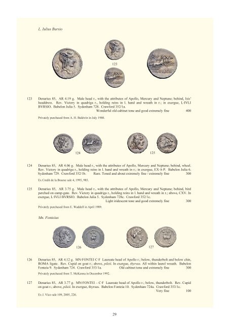 The RBW collection of Roman Republican coins part II