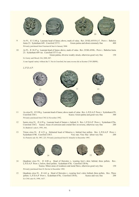 The RBW collection of Roman Republican coins part II