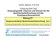 Vorlesung DaF/ DaZ Korpuslinguistik: Chancen und ... - Moodle 2