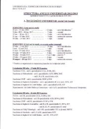 Structura anului universitar - Universitatea TehnicÄ de ConstrucÅ£ii ...