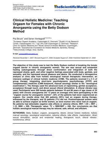 Clinical Holistic Medicine: Teaching Orgasm for Females with ...