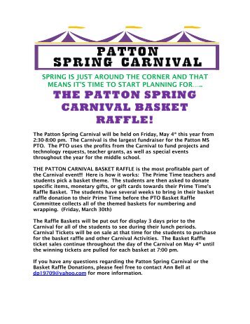 the patton spring carnival basket raffle! - Patton Middle School