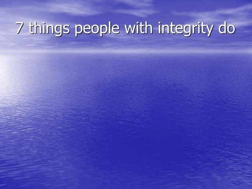 Integrity assembly