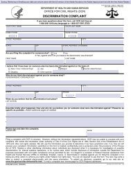 Discrimination Complaint Form - HHS Archive