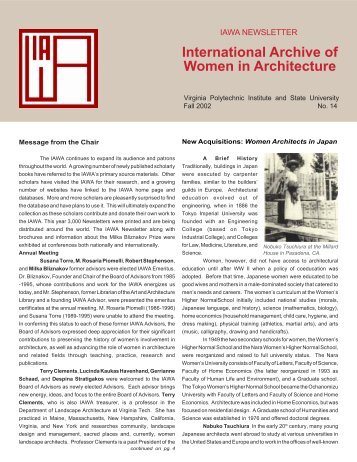 International Archive of Women in Architecture - Special Collections