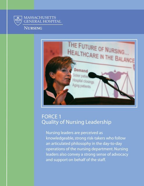 Force 1: Quality of Nursing Leadership - Mghpcs.org