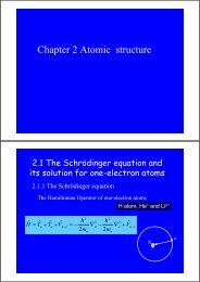 Chapter 2 The structure and properties of atoms