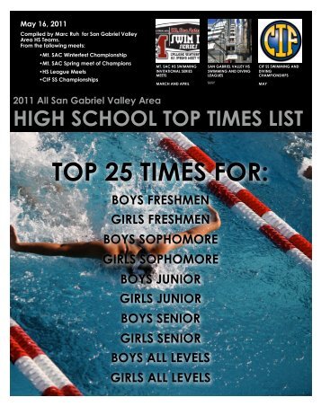 2011 SGV HS Swimming Top Times - the Mt. SAC Special Events ...