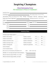 Client Intake Form for Owners - Inspiring Champions