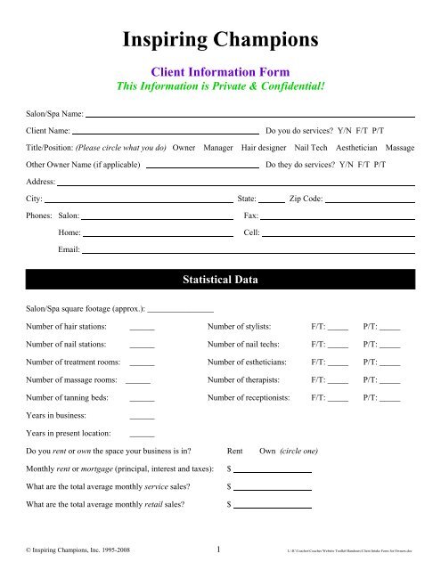Customer Intake Form Template from img.yumpu.com