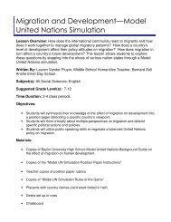 Migration and DevelopmentâModel United Nations Simulation