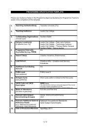 PROGRAMME SPECIFICATION TEMPLATE 1. 2. 3. 4. 5. 6. 7 ...