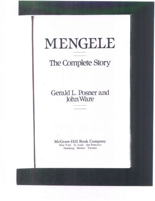 MENGELE The Complete Story