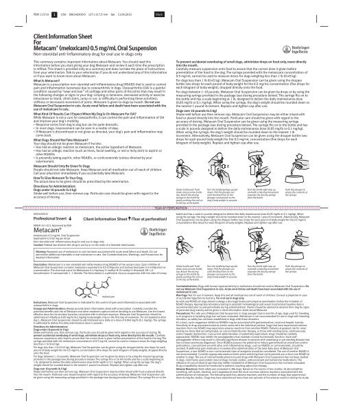 MetacamÂ® 0.5 Oral Suspension for Dogs - Boehringer Ingelheim ...