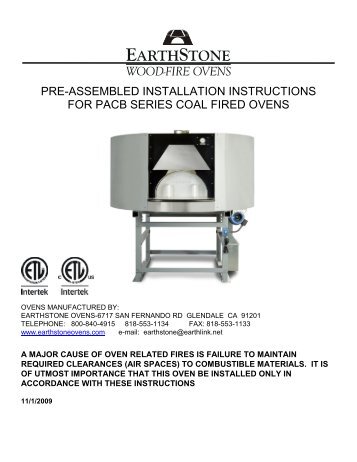 Installation Instructions - EarthStone Ovens