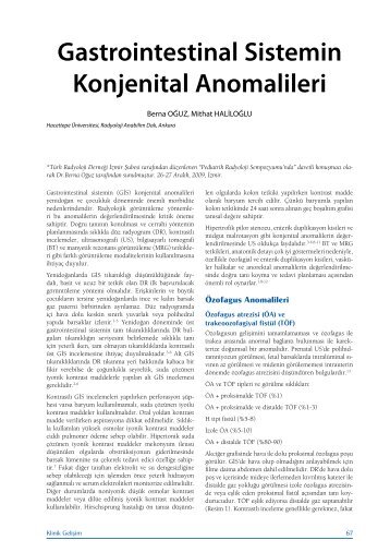 Gastrointestinal Sistemin Konjenital Anomalileri Berna OĞUZ ...