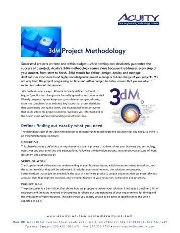 3DM Project Management Methodology - Acuityinc.com