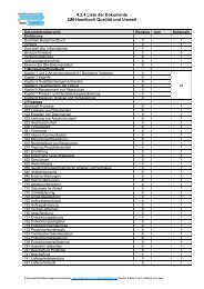 4.2.4 Liste der Dokumente QM-Handbuch QualitÃ¤t und Umwelt