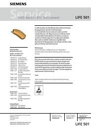 LIFE 501 LIFE 501 - Siemens Hearing Instruments