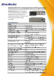 AVerDiGi EH5116 Pro Embedded Hybrid DVR Specification