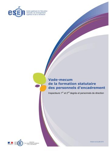 Vade-mecum de la formation statutaire des personnels d ... - Esen