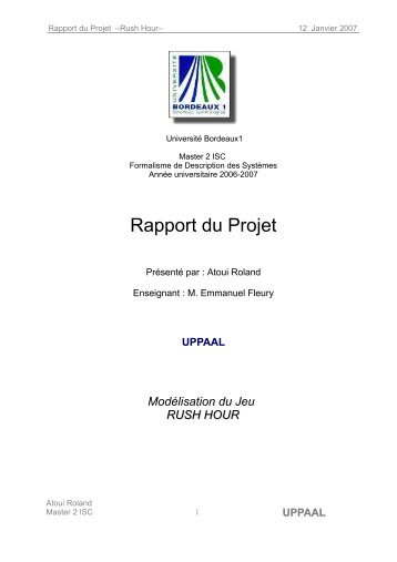 Rapport du Projet - Master, Mes projets , Sketching , modelisation ...