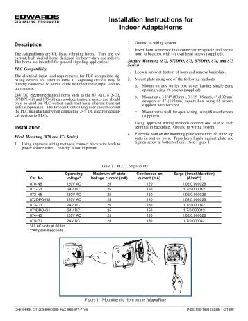 870 Series Indoor - Edwards Signaling