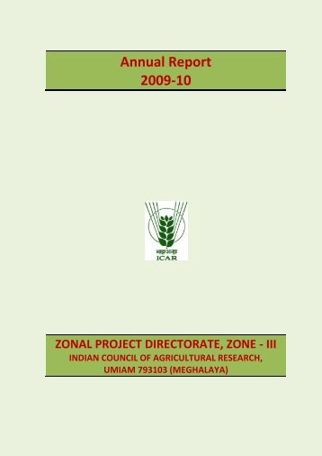 Annual Report 2009-10 - ICAR, Zonal Project Directorate (Zone-III)