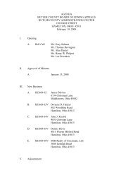 AGENDA BUTLER COUNTY BOARD OF ZONING APPEALS ...