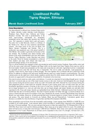 Livelihood Profile Tigray Region, Ethiopia