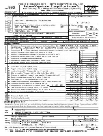 Form 990 - National Psoriasis Foundation