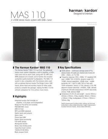 Specification Sheet - MAS 110 (English EU) - Harman Kardon