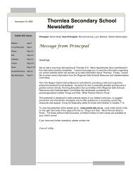 Thornlea Secondary School Newsletter - SharpSchool