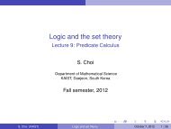 Logic and the set theory - Lecture 9: Predicate Calculus