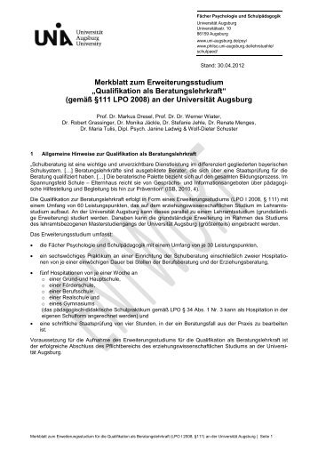 Merkblatt - Phil.-So. - Universität Augsburg