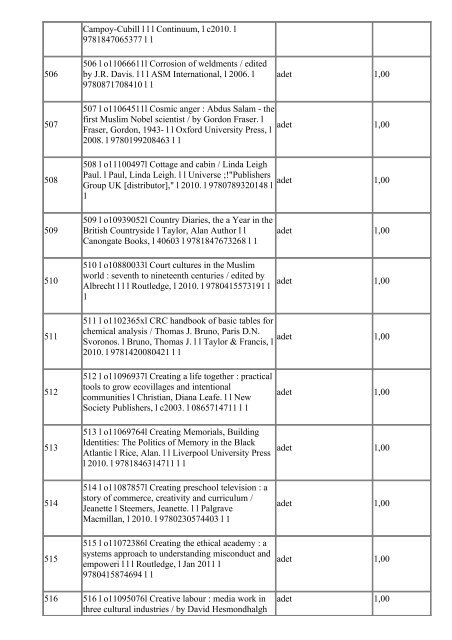 2.820 adet yabancÄ± dilde kitap mal alÄ±mÄ± idari ... - METU Library