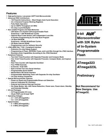 ATmega323(L) Preliminary - E-LAB Computers