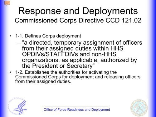 12 hrs Tier 1 5 Rapid Deployment Force (RDF) 105 Officers 12 hrs ...