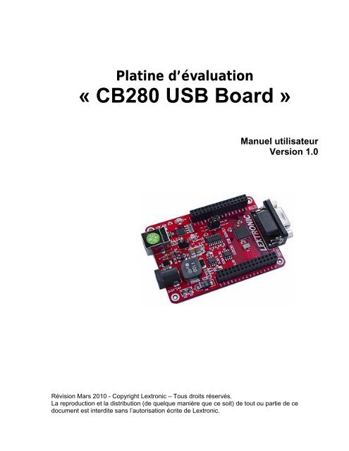 Manuel utilisation "CB280 USB Board" - Lextronic
