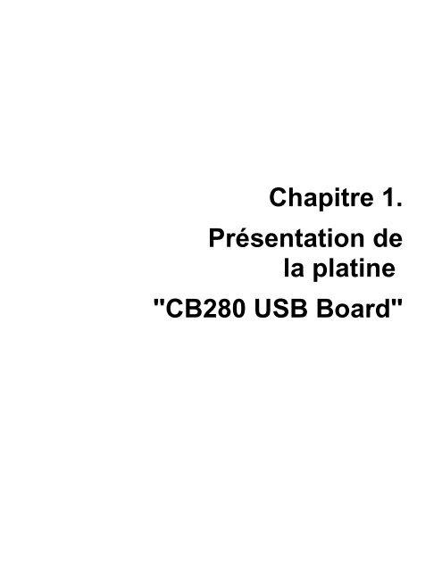 Manuel utilisation "CB280 USB Board" - Lextronic