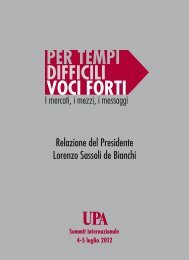 Relazione del Presidente Lorenzo Sassoli de Bianchi - Upa