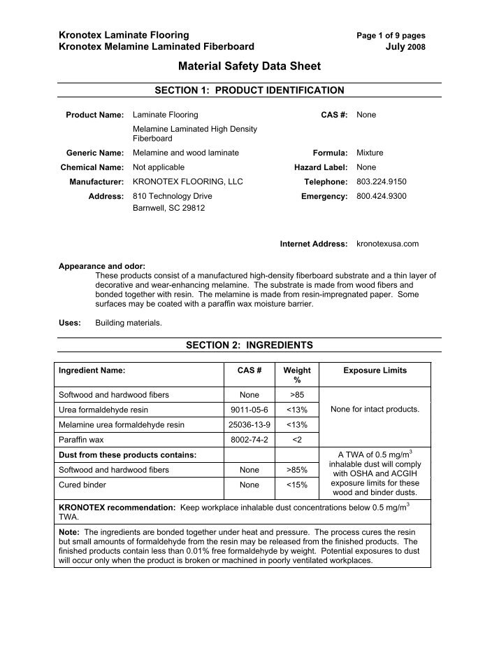 Compact Structural Laminates / Technical Data Formica