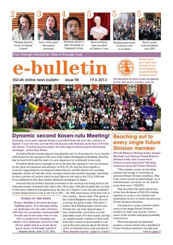sgi-e-bulletin-issue-no98 - SGI-UK E-Bulletin and Podcast